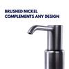 Nantucket Sinks Dish or Hand Soap Dispenser for Kitchen Sink Brushed Nickel, with Pump, 16 oz PVC Reservoir for Liquid, Removable Head Easy Refill, No Mess NSSD-BN view 3