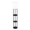 Adesso 3116-01 USB & AC Charging Station Floor Night Lamp with 2 Storage Shelves and Device Holders Black, 63" view 1