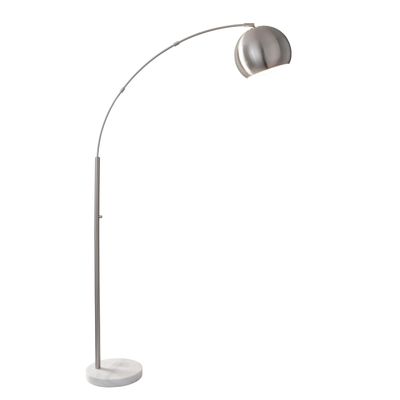 Adesso Floor Lamp, Brushed Steel & Marble, Adjustable 3-Way, 78