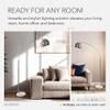 Adesso Floor Lamp, Brushed Steel & Marble, Adjustable 3-Way, 78 view 3