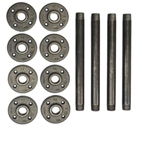 Homedecorandsuch Industrial Pipe Table Legs 10" - 4 Pack Perfect for: Coffee Tables, Metal Table Legs, Side Table, Bench, Shelf, Night Stand - Industrial Quality 1/2" Pipe Hairpin Legs