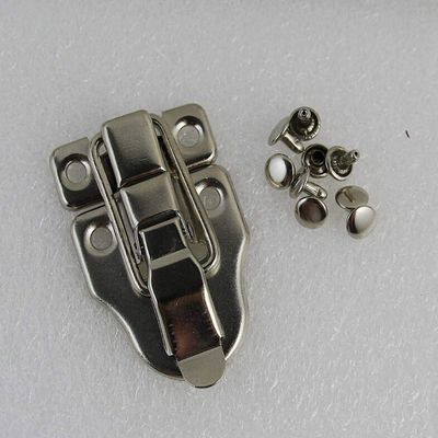 WellieSTR 5 Units Toggle case Catch Boxes Chest Trunk Tool Box Suitcase Closure Clasp Latch with Rivets (Silver)