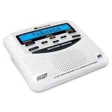 Weather Alert Radio, 25 Code, AC/Batt Power, Black, Sold as 1 Each