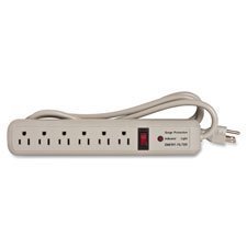 Strip Surge Protector,1080 Joules, 6 Outlets, 6' Cord, Putty, Sold as 1 Each