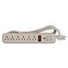 Strip Surge Protector,1080 Joules, 6 Outlets, 6' Cord, Putty, Sold as 1 Each view 1