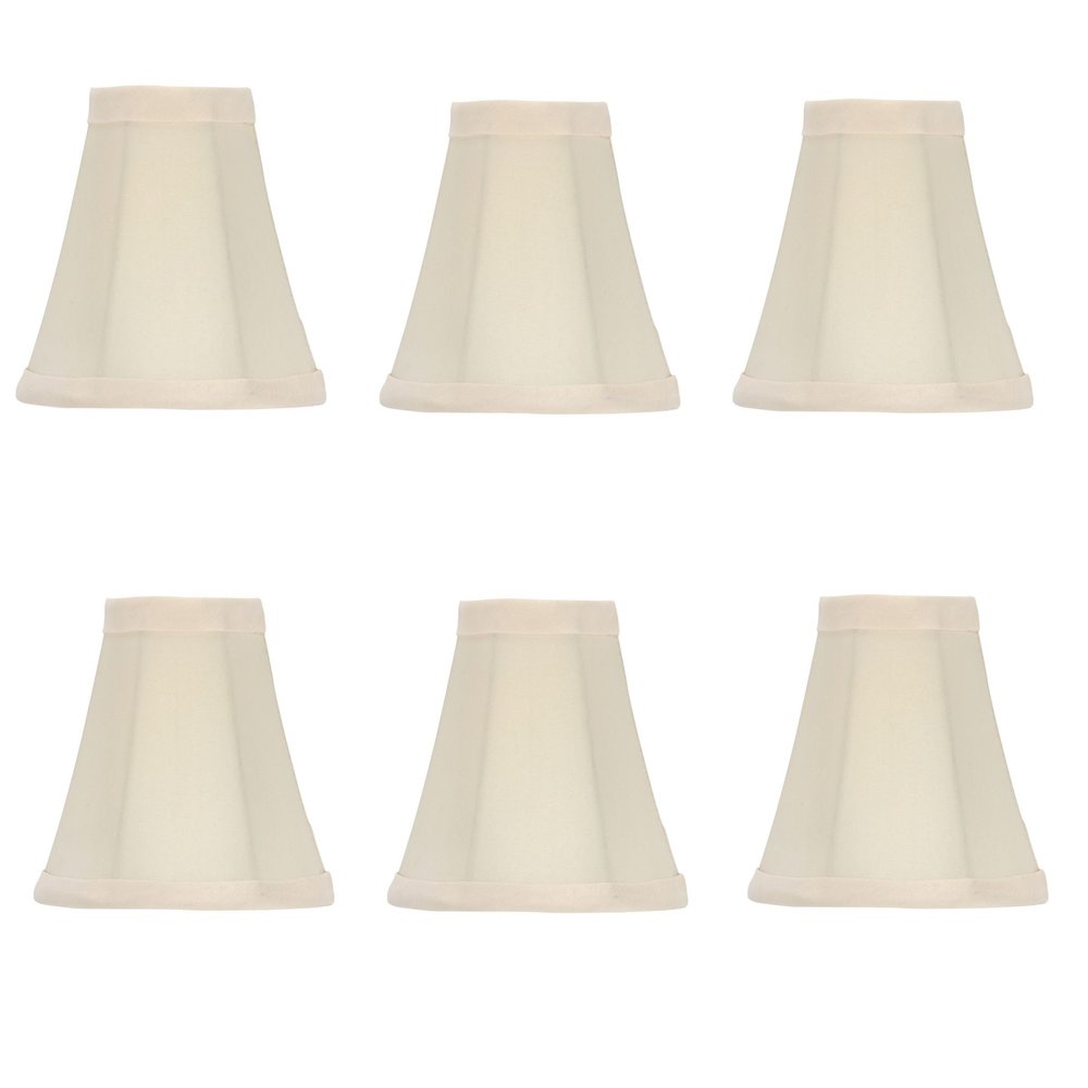 Upgradelights 5 Inch Set of 6 Chandelier Shades in Eggshell Pure Silk 2.5x5x4.25