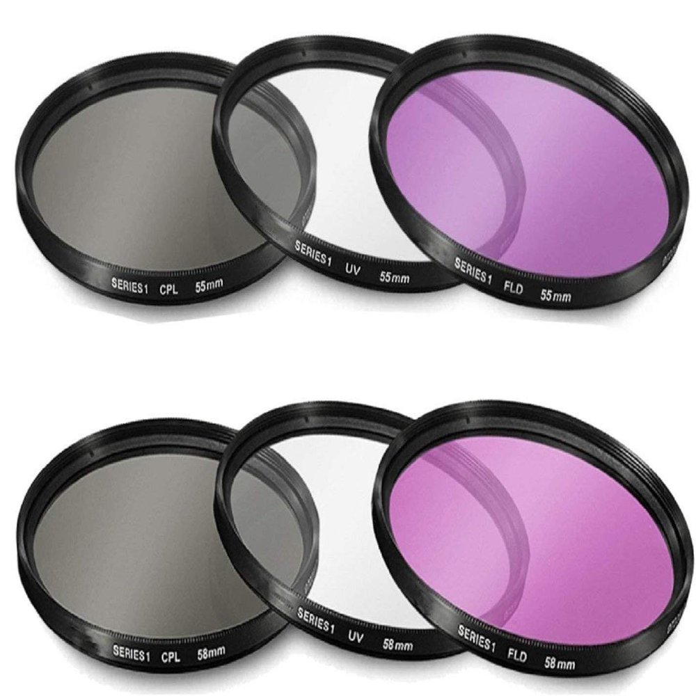 55mm and 58mm Multi-Coated 3 Piece Filter Kit (UV-CPL-FLD) for Nikon D3500, D5600, D3400 DSLR Camera with Nikor 18-55mm f/3.5-5.6G VR AF-P DX and Nikon 70-300mm f/4.5-6.3G ED