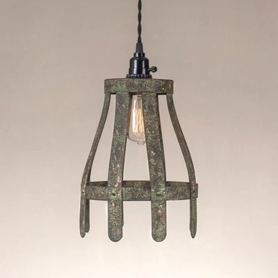 The King's Bay Country Style Picket Fence Pendant Light with Aged Finish