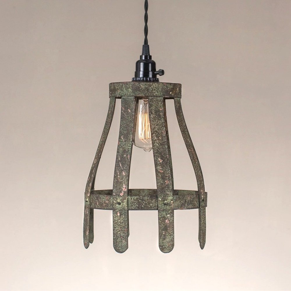 The King's Bay Country Style Picket Fence Pendant Light with Aged Finish