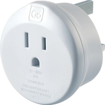 Go Travel US to UK Plug Adapter, Travel Adapter for Small Electrical Devices, Earthed Adapter, Input - Type A, Type B and Output - Type G, Travel Essentials for North American Travelers to The UK