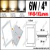 ZEEZ 4 Pack LED Recessed Lighting 4 Inch (OD 4.60" / ID 3.95"), 6W Square Ceiling Down Light Fixture, Dimmable Canless Natural/Neutral White Can Lights, Ultra-Thin Panel Pot Wafer Pancake Downlight view 2