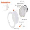 ZEEZ 4 Pack LED Recessed Lighting 4 Inch (OD 4.60" / ID 3.95"), 6W Square Ceiling Down Light Fixture, Dimmable Canless Natural/Neutral White Can Lights, Ultra-Thin Panel Pot Wafer Pancake Downlight view 4