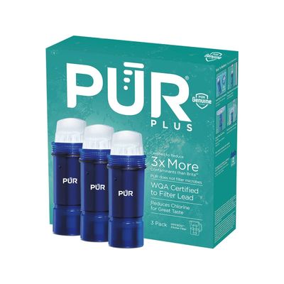 PUR Plus Water Filter Replacement for Pitchers & Dispensers, 6-Month Supply, 3 Count, Blue (PPF951K3)