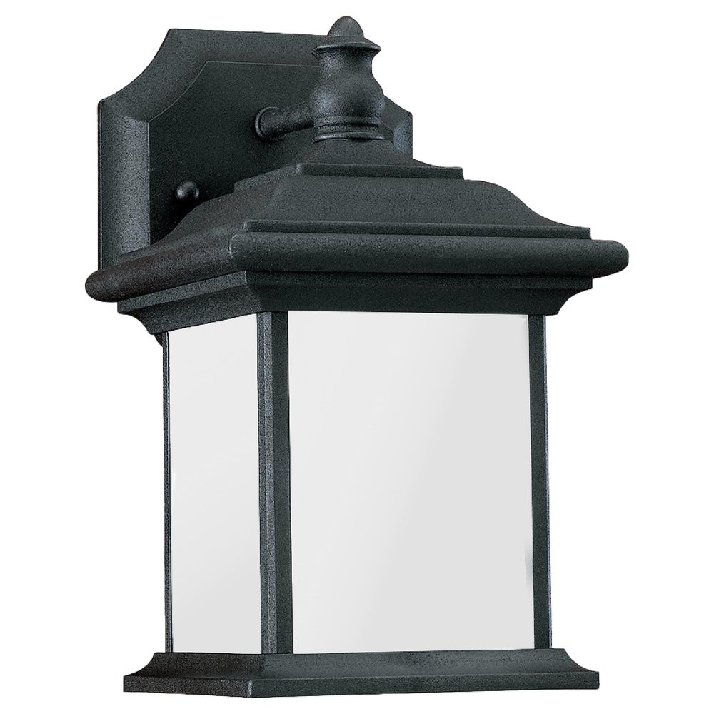 Generation Lighting 89101-12 Transitional One Light Outdoor Wall Lantern from Seagull - Wynfield Collection in Black Finish, 100 Total Watts, 9.75 Inch Height, 6 Inch Wide