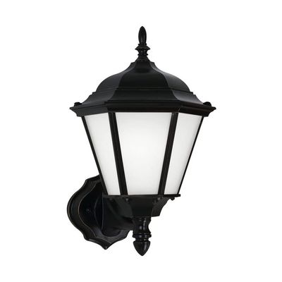 Generation Lighting 89941-12 89941-12 Transitional One Light Outdoor Wall Lantern from Seagull Bakersville Collection in Black Finish, 17 Inch Height, 7.75 Inch Wide