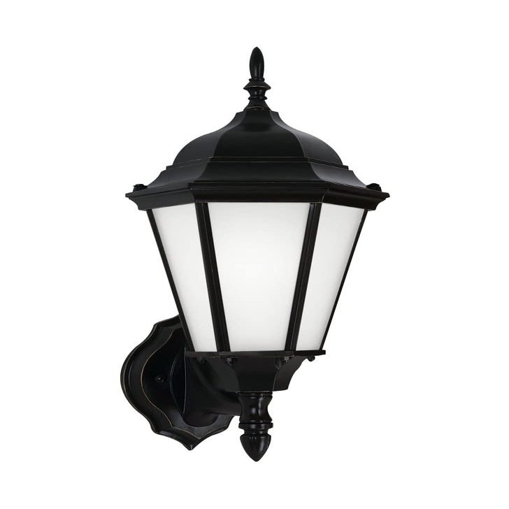 Generation Lighting 89941-12 89941-12 Transitional One Light Outdoor Wall Lantern from Seagull Bakersville Collection in Black Finish, 17 Inch Height, 7.75 Inch Wide