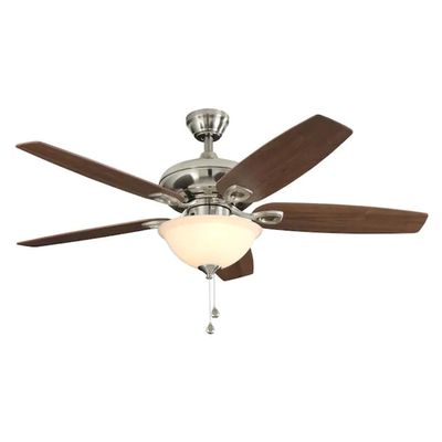 Harbor Breeze COASTAL CREEK 52-in Brushed Nickel Downrod or Close Mount Indoor Ceiling Fan with Light Kit