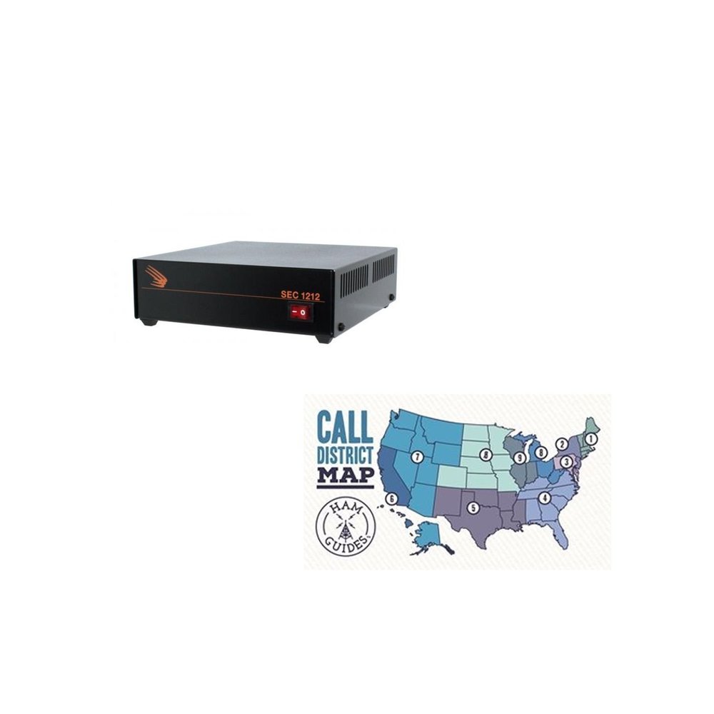 Samlex 10A Switching Power Supply and Ham Guides TM Pocket Reference Card Bundle