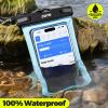 JOTO Universal Waterproof Pouch Case for iPhone 16 15 14 13 Plus Pro Max, IPX8 Cellphone Dry Bag 12 11 Pro Max XR X 8 7 6S Plus SE, Galaxy S23 S22 S21 S20+ S20 S10 Plus Note, Pixel up to 7" -Blue view 2