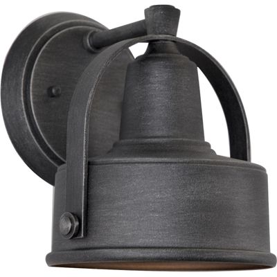 DESIGNERS FOUNTAIN Portland Outdoor Light Fixture, 8 Inch Exterior Wall Lantern Sconce for Front Door, Patio and Porch, Weathered Pewter, 33121-WP