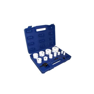 14 PC Bi-Metal Hole Saw 3/4"- 3" Cut Soft Metal, Plastic, Wood, Pipe