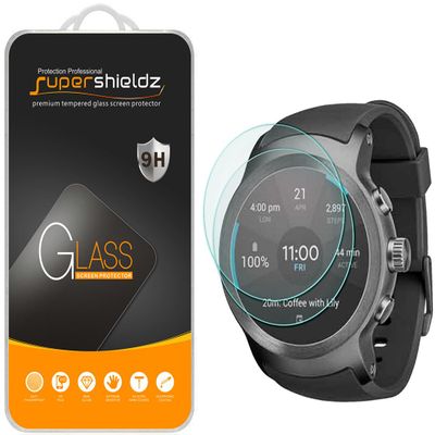 Supershieldz (2 Pack) Designed for LG Watch Sport Tempered Glass Screen Protector, Anti Scratch, Bubble Free