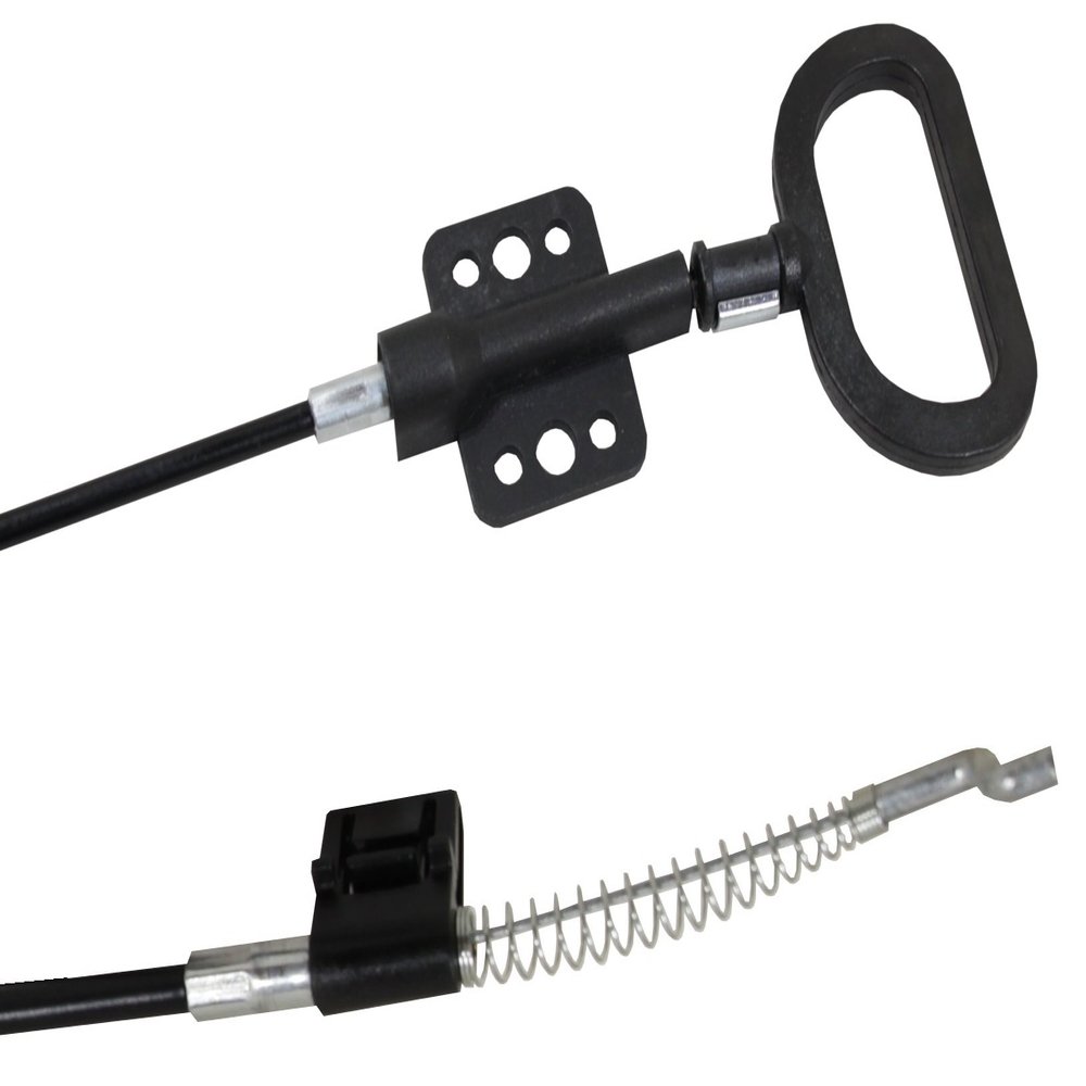 RRRP - Recliner Replacement Parts - Universal D Handle Cable - Spring S/Z Hook Exposed 5.25" Length is 43" fits Berkline/Major Brands Couch Parachute Ring Style Pull Chair Release Handle Sofa