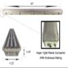 Orilis 4 FT 6500K 72W LED Vapor Tight Lights | Commercial Indoor/Outdoor Hardwired IP65 Waterproof Fixtures | 8000 Lumens | Detachable LED Strips (2-Pack) view 4