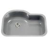 Houzer Porcela Slate Porcelain Enamel Steel Kitchen Sink: 31 Inch Undermount Single Bowl Offset Sink, Durable & Versatile, Essential for Home & Apartment: PCH-3700 SL view 1