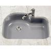 Houzer Porcela Slate Porcelain Enamel Steel Kitchen Sink: 31 Inch Undermount Single Bowl Offset Sink, Durable & Versatile, Essential for Home & Apartment: PCH-3700 SL view 2
