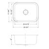 Houzer PCS-2500 SL 23 Inch Porcel Enamel Steel Kitchen Sink, Undermount, Single Bowl, Non Porous Surface Impervious to Cracks and Chips, Cabinet Compatibility, Slate view 3