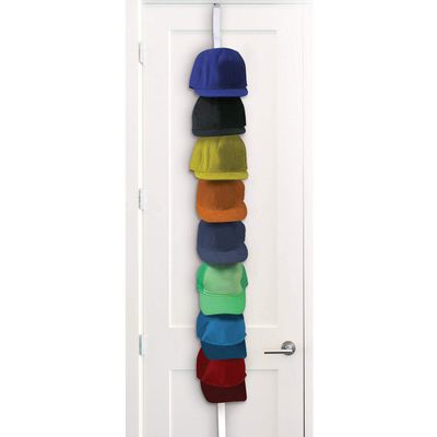 IdeaWorks Multipurpose over Door Organizer Eight Adjustable Vertical Strip Any Door Hats Purses Backpacks Scarves