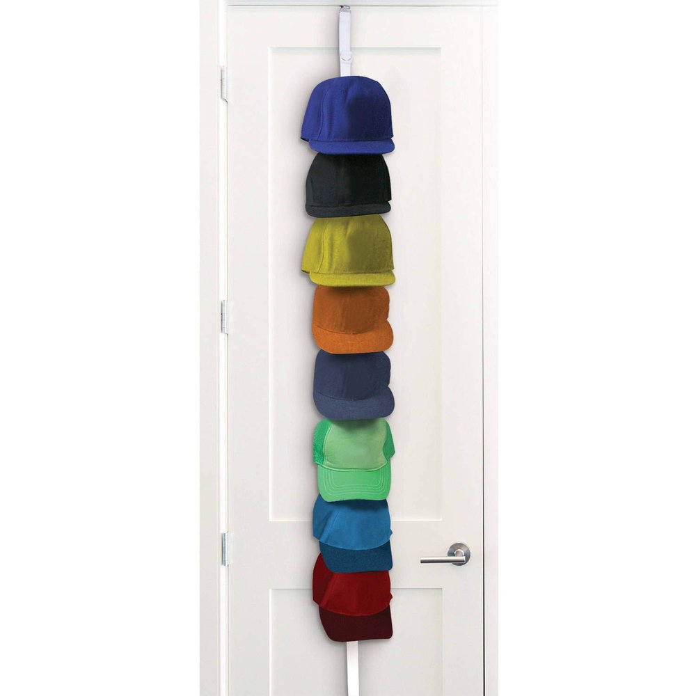 IdeaWorks Multipurpose over Door Organizer Eight Adjustable Vertical Strip Any Door Hats Purses Backpacks Scarves