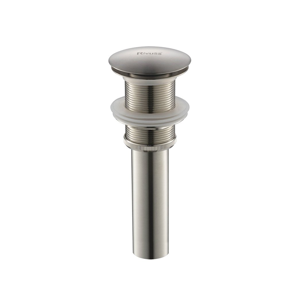 RIVUSS PU-100-BN Solid Brass Pop-Up Drain, Brushed Nickel