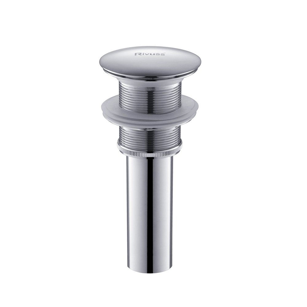 RIVUSS PU-100-CH Solid Brass Pop-Up Drain, Chrome