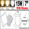 ZEEZ 4 Pack LED Recessed Lighting 7 Inch (OD 7.45" / ID 6.85"), 15W Square Ceiling Down Light Fixture, Non-Dimmable Canless Soft Warm White Can Lights, Ultra-Thin Panel Wafer Pancake Downlight view 2