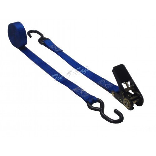 Tie 4 Safe RT13B-612-W2F-2P-Blue 1 in. x 12 ft. Utility Tie Down Strap with Fully Coated Wire