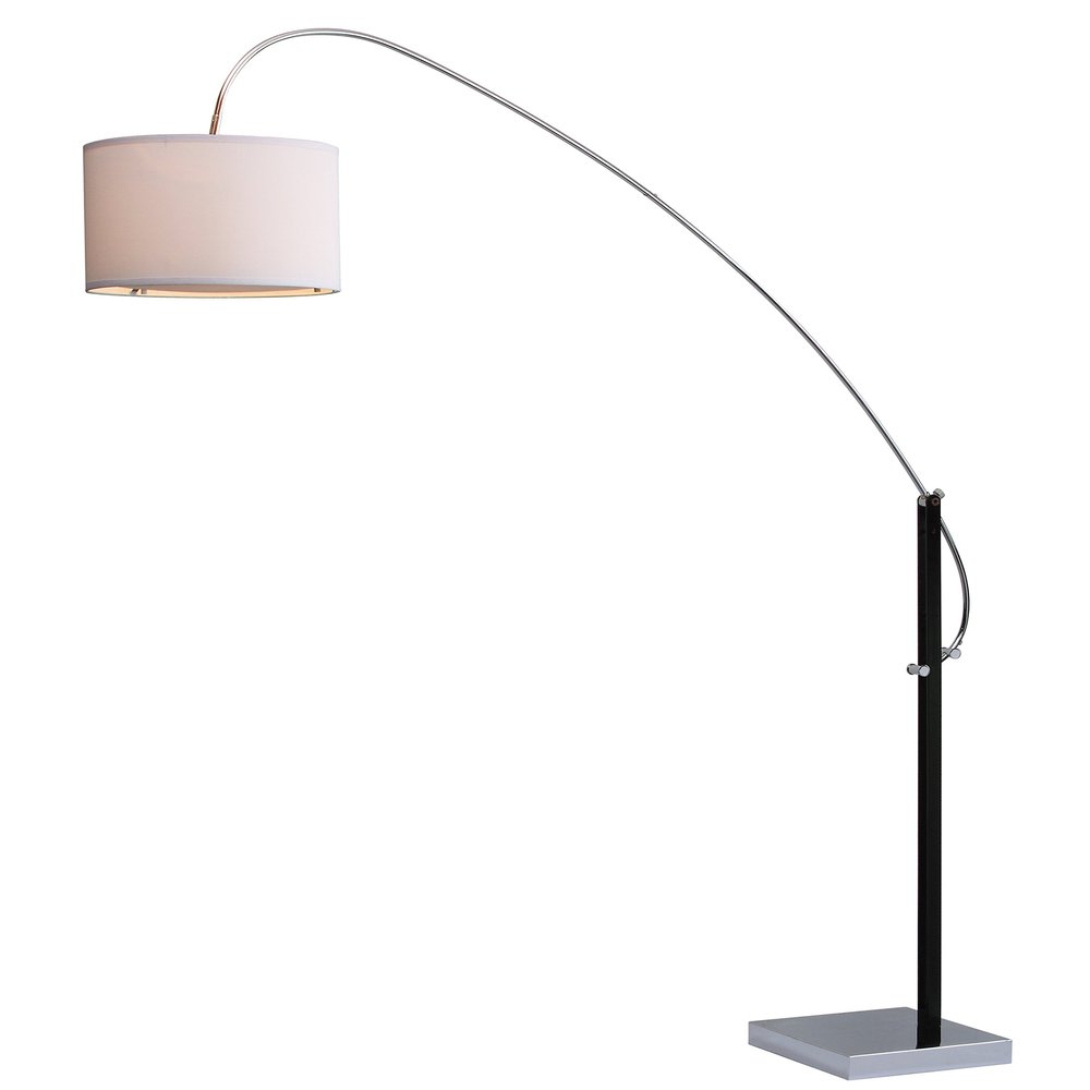 SAFAVIEH Lighting Collection Lyra Contemporary Modern Farmhouse Chrome/ Black 111-inch Adjustable Living Room Bedroom Home Office Arc Floor Lamp (LED Bulb Included)