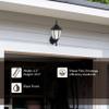 Generation Lighting 89940-12 Bakersville Outdoor Wall Sconce, 1-Light 100 Watts, Black, 15.5 Inch Height, 6.5 Inch Wide, Satin Etched Glass Shades, Wet Rated, Traditional Style view 4
