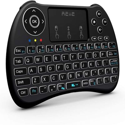 (Backlit Version)REIIE H9+ Mini Keyboard,2.4GHz Wireless Mini Handheld Smart TV Remote Keyboard with Touchpad for PC,Raspberry Pi 2, Pad, Smart TV, Android TV Box, Windows 7 8 10Not Suport Bluetooth