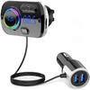 Arestech FM Transmitter Bluetooth 5.0 Hands-Free Car Kit with Quick Charge QC 3.0 Car Radio Adapter with Microphone CVC Noise Reduction view 1