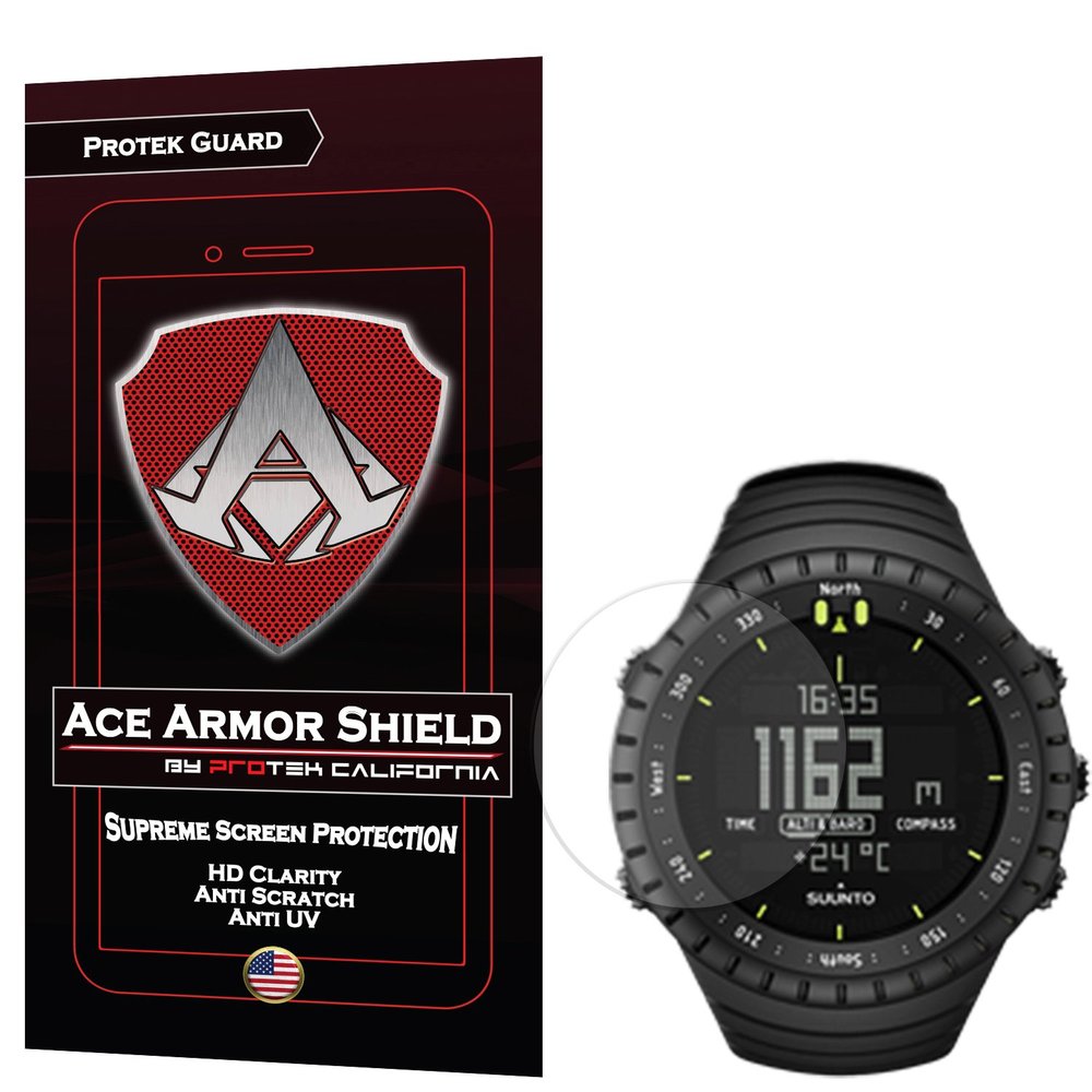 (3 Pack) Ace Armor Shield Protek Guard Screen Protector for The Suunto Core Wrist-Top Computer Watch/with Free Lifetime Replacement Warranty