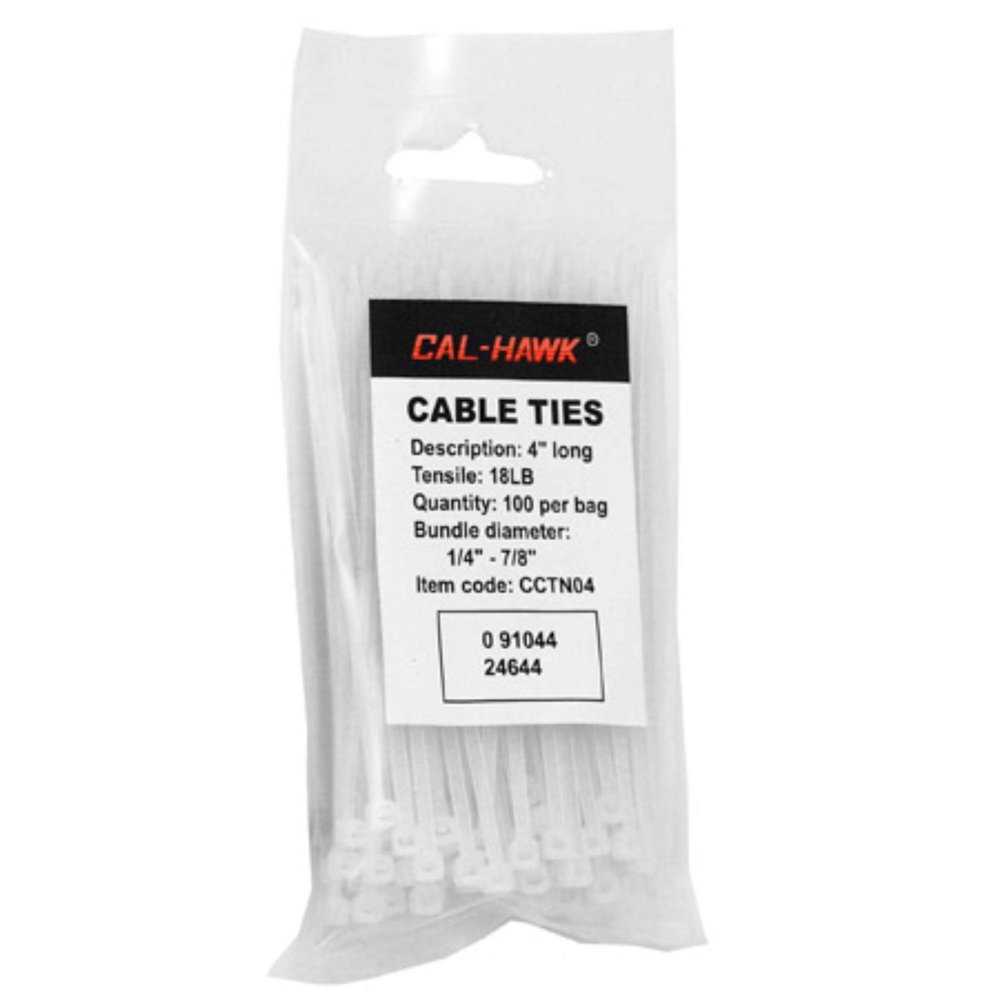 Cal Hawk Tools CCTN04 White Cable Ties