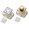 Man Ship 7300SA Marine Push Button Latch 304 Stainless Steel, Square Cabinet Latch with Spacer Ring & Plate Silver Satin Finish Fits 1/2" to 1" Door Thickness view 1