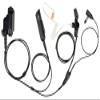 PRYME SPM-3323 3-Wire Spm-3300 Series Heavy Duty 3-Wire Surveillance Kit: Features Acoustic Tube Earphone with Twist Connector, Remote Ptt Switch & Low-Profile Lapel Microphone. Straight Cable, Black view 1
