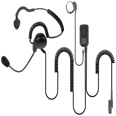 PRYMEBLU SPM-1401 Patriot Spm-1400 Series - Light Weight Headset: Behind-The-Head Headset with Noise-Cancelling Boom Microphone & Earphone, Black