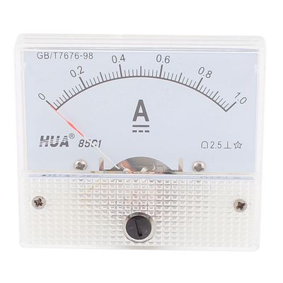 uxcell Analog Current Panel Meter DC 0-1A 85C1 Ammeter 64x48x56mm