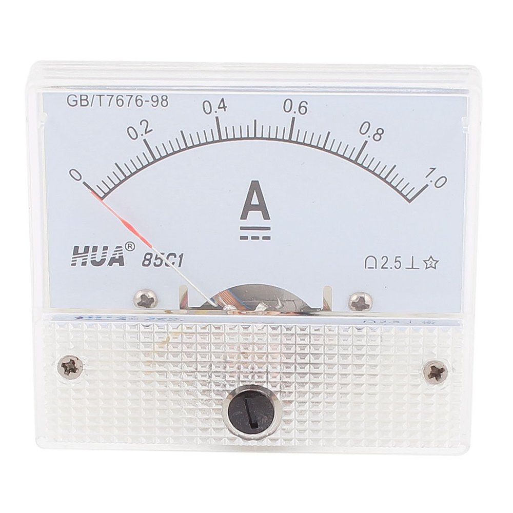 uxcell Analog Current Panel Meter DC 0-1A 85C1 Ammeter 64x48x56mm