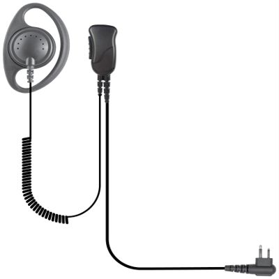 PRYME SPM-1203C Defender Series Spm-1200D - Lapel Microphone: with D-Loop Style Earphone, Black