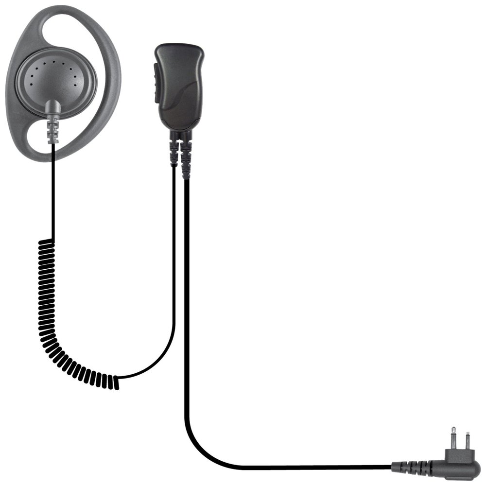 PRYME SPM-1203C Defender Series Spm-1200D - Lapel Microphone: with D-Loop Style Earphone, Black